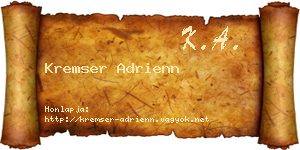 Kremser Adrienn névjegykártya